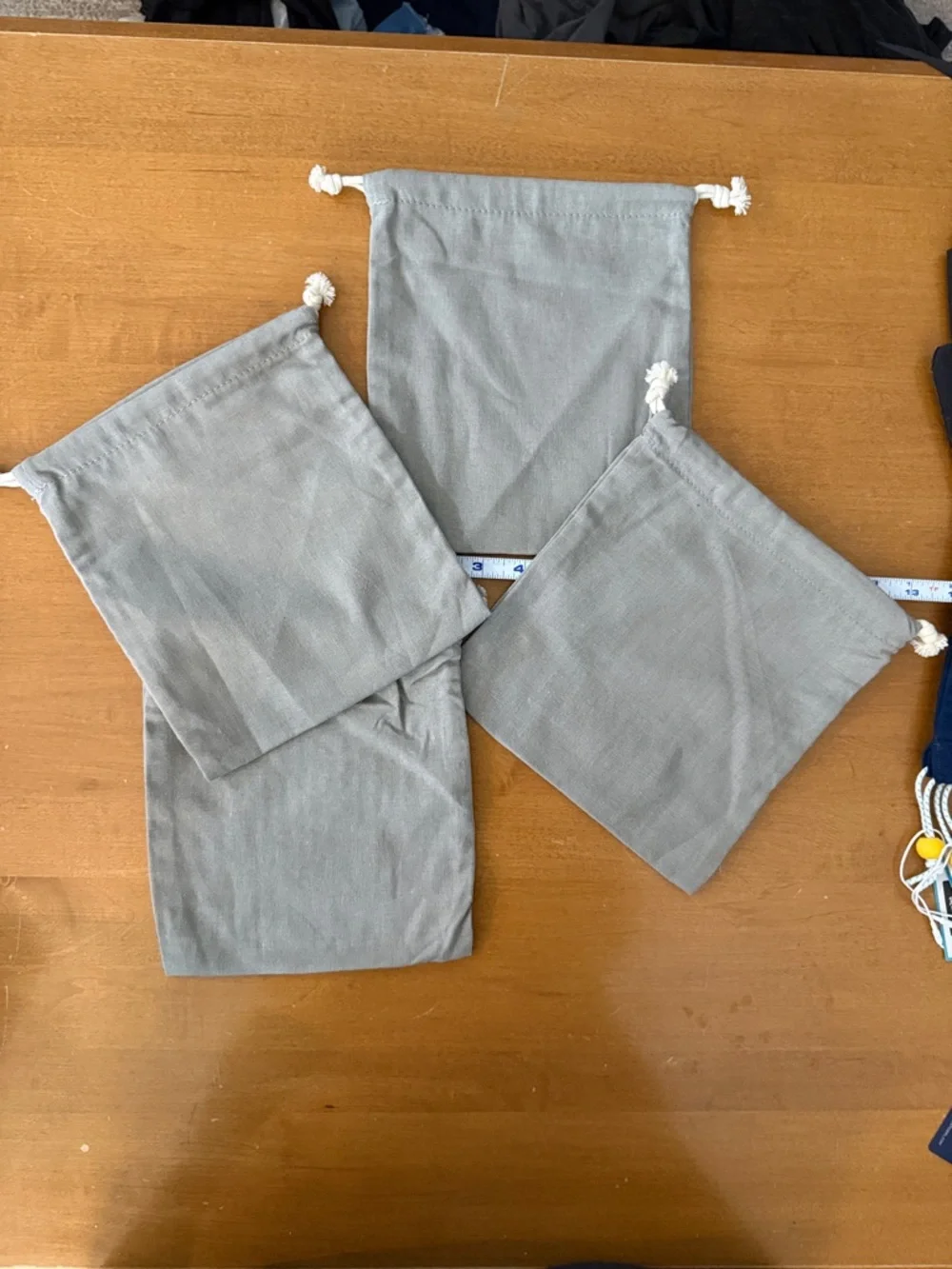 Onsen Gray Cotton canvas Drawstring bag set of four